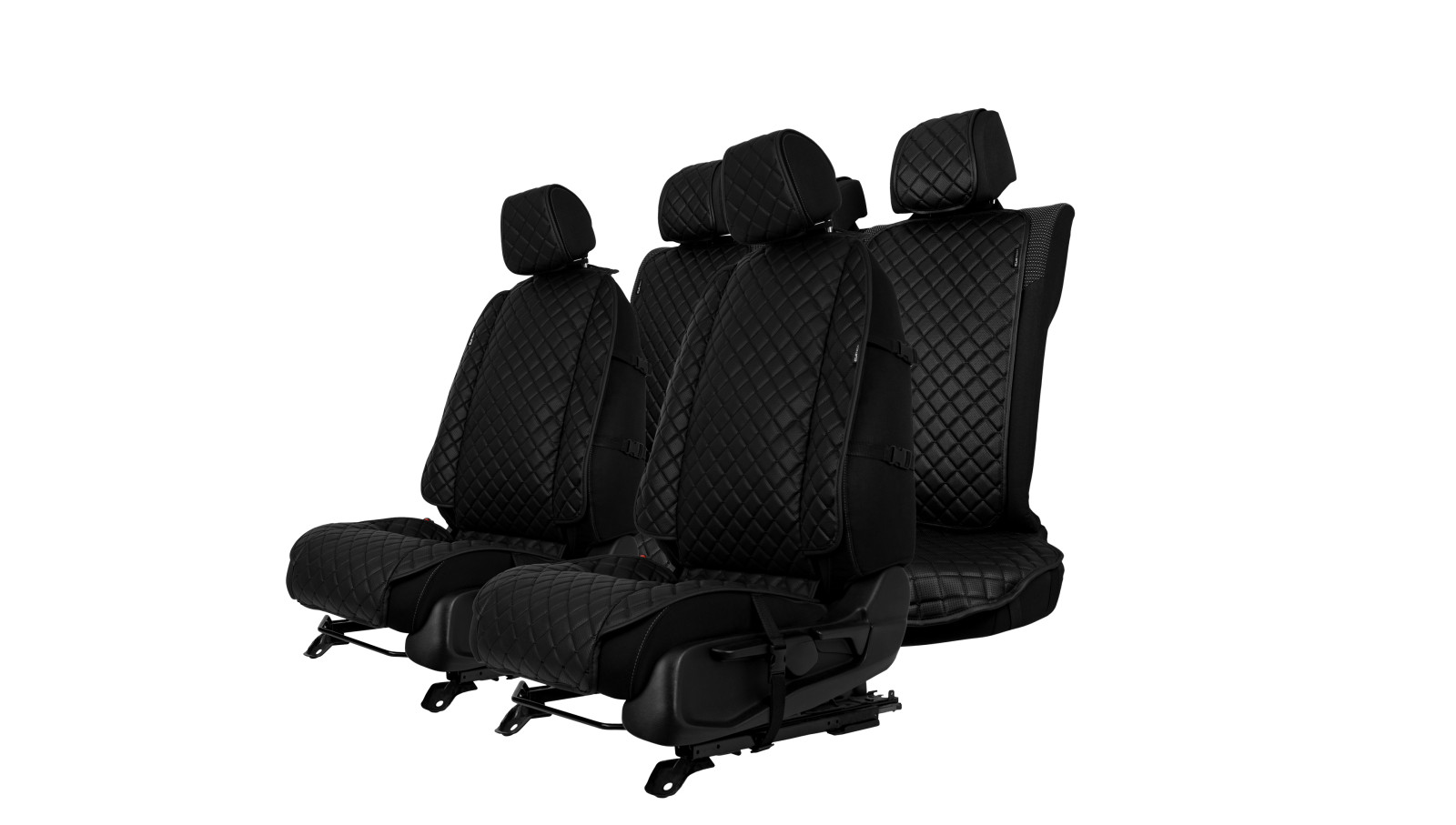 Накидки на сидіння з екошкіри чорні комплект
